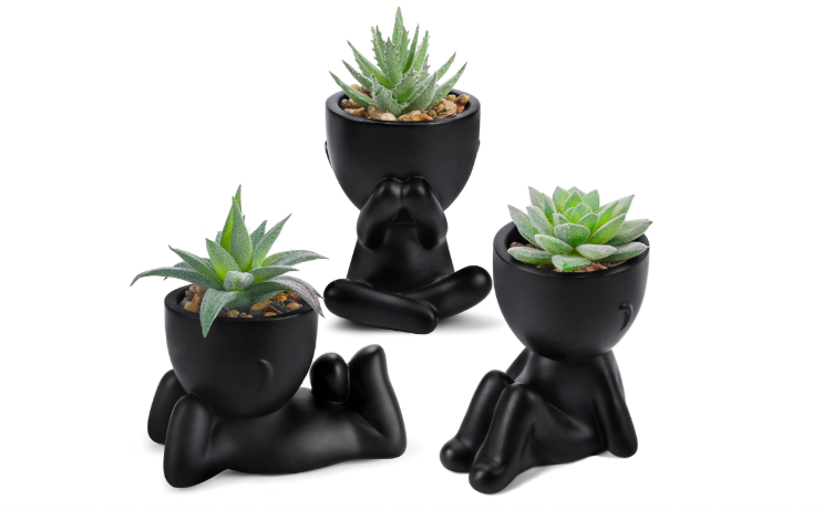 Der Rose 3pcs Fake Succulents Plants